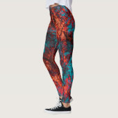 Leggings texture bleu foncé texturé en marbre de daim (Gauche)