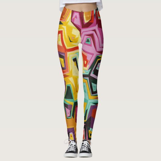 Leggings Texture colorée de trous (Devant)