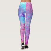 Leggings Texture créative bleu-rose, taches de peinture. (Dos)
