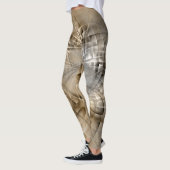Leggings Texture d'art fractal moderne abstrait Tons de Ter (Gauche)