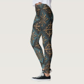 Leggings Texture de bronze avec motif de sculpture. (Gauche)