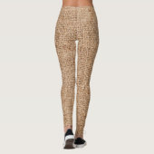 Leggings texture de burlap Brown, tissu rustique. (Dos)