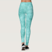 Leggings Texture de corail vert de mer menthe bleue (Dos)