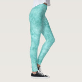 Leggings Texture de corail vert de mer menthe bleue (Droite)