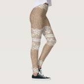 Leggings Texture de dentelle blanche Brown (Droite)