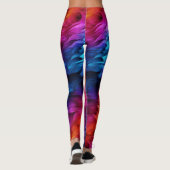 Leggings texture de fausse fourrure de monstre arc-en-ciel (Dos)