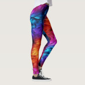 Leggings texture de fausse fourrure de monstre arc-en-ciel (Droite)
