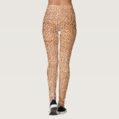 Leggings Texture de fond en toile de lin marron (Dos)