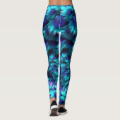 Leggings Texture de fourrure de monstre factice bleu et vio (Dos)