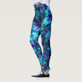 Leggings Texture de fourrure de monstre factice bleu et vio (Gauche)