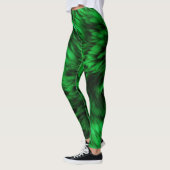 Leggings Texture de fourrure de monstre faux vert amusant (Gauche)