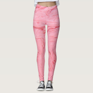 Leggings Texture de glace à la fraise rose