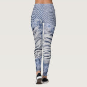 Leggings Texture de jean bleu clair torn (Dos)