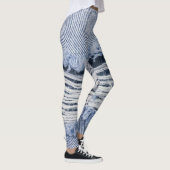 Leggings Texture de jean bleu clair torn (Droite)