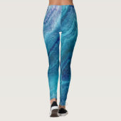 Leggings Texture de l'Agate Vert de la Mer Bleue (Dos)