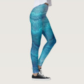 Leggings Texture de l'Agate Vert de la Mer Bleue (Droite)