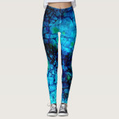 Leggings Texture de l'eau de fond océanique de bleu de (Devant)