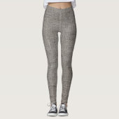 Leggings Texture de lin gris (Devant)