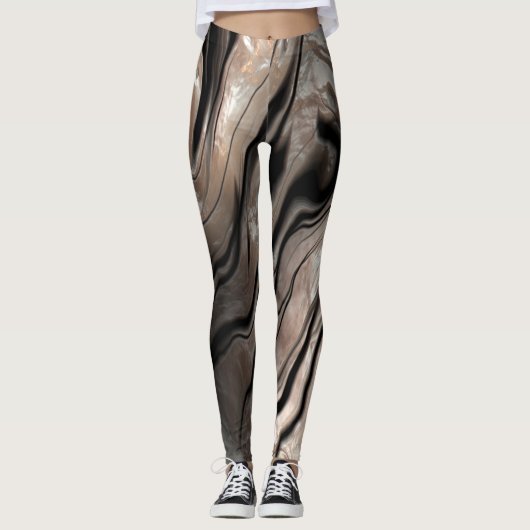 Leggings Texture de marbre girly tendance (Devant)