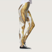 Leggings Texture de marbre gris abstrait avec or fluide (Droite)