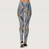 Leggings Texture de marbre gris foncé de luxe avec veines d (Dos)