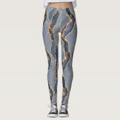 Leggings Texture de marbre gris foncé de luxe avec veines d (Devant)