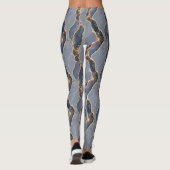 Leggings Texture de marbre gris foncé de luxe avec veines d (Dos)