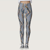 Leggings Texture de marbre gris foncé de luxe avec veines d (Devant)