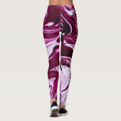 Leggings Texture de marbre magenta : Art Abstrait des fluid (Dos)