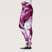 Leggings Texture de marbre magenta : Art Abstrait des fluid (Gauche)