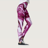 Leggings Texture de marbre magenta : Art Abstrait des fluid (Droite)