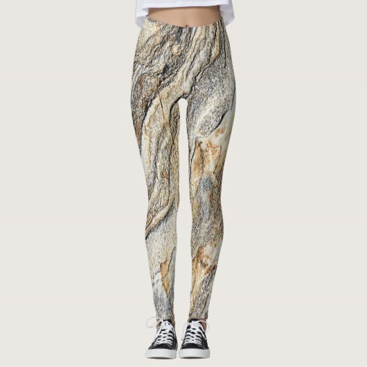 Leggings Texture de marbre moderne et féminin (Devant)