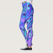 Leggings Texture de marbre néon violet peinture liquide abs (Gauche)