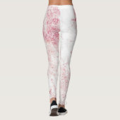 Leggings Texture de marbre rose blanc (Dos)