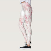 Leggings Texture de marbre rose blanc (Gauche)