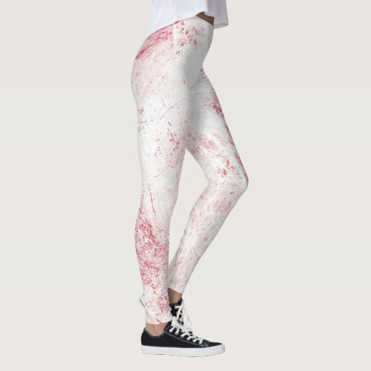 Leggings Texture de marbre rose blanc (Droite)