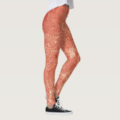 Leggings Texture de marbre rouge corail (Droite)