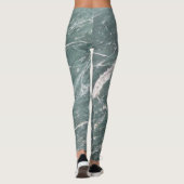 Leggings Texture de marbre vert à la mode (Dos)