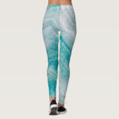 Leggings Texture de marbre vert de mer (Dos)