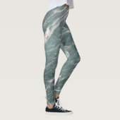 Leggings Texture de marbre vert tendance féminine (Droite)