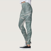 Leggings Texture de marbre vert tendance féminine (Gauche)