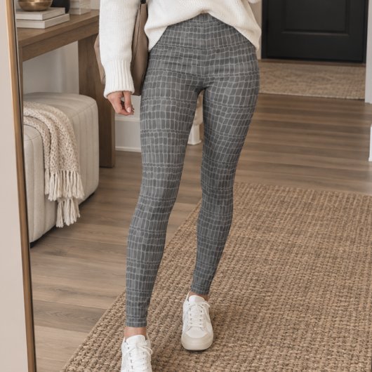 Leggings Texture de peau de crocodile gris