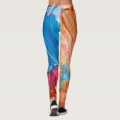 Leggings Texture de peinture dynamique : Art fluide moderne (Dos)