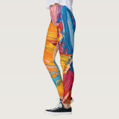 Leggings Texture de peinture dynamique : Art fluide moderne (Gauche)