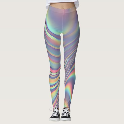 Leggings Texture de tourbillon holographique iridescent (Devant)