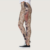 Leggings Texture de vêtement, motif de serpent géométrique. (Gauche)