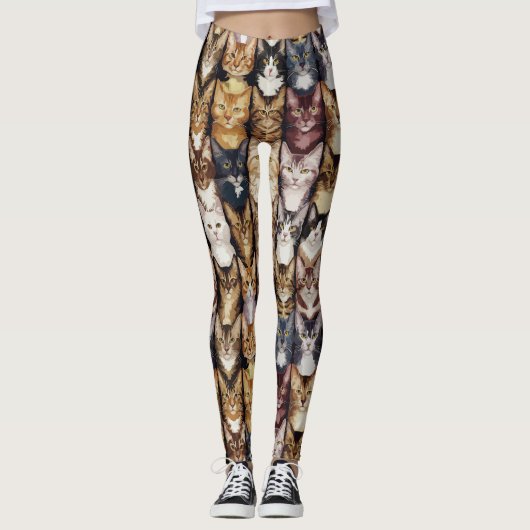 Leggings Texture des chats (Devant)