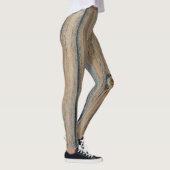 Leggings Texture des grains de bois dans les tons bruns (Droite)