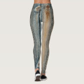 Leggings Texture des grains de bois dans les tons bruns (Dos)