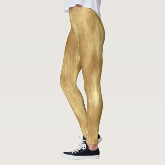 Leggings Texture dorée brossée abstraite (Gauche)